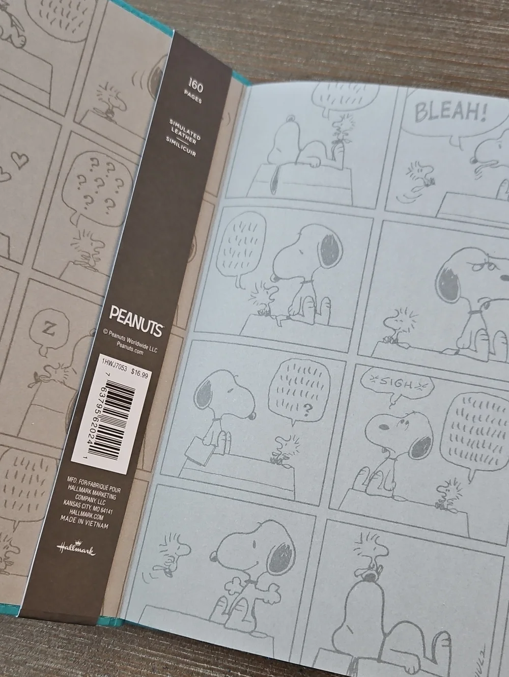 Hallmark Peanuts Teal Snoopy Embossed Notebook
